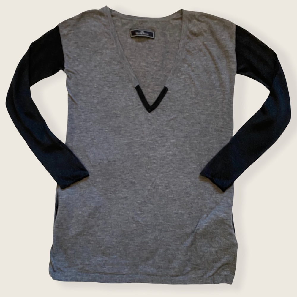 By Malene Birger V-Neck Baseball Sleeve Alyn Sweater with Hidden Pockets
